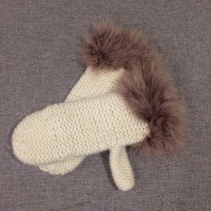 GLAM Fur Knit Mittens